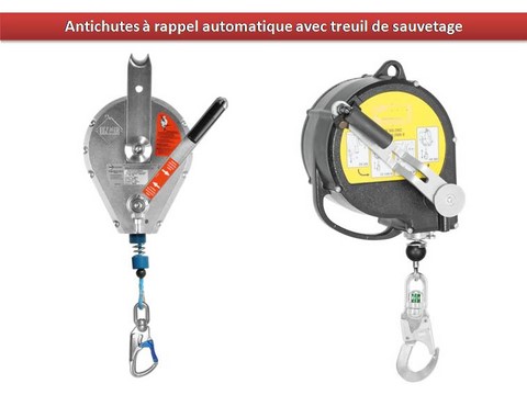 Antichute à rappel automatique treuil